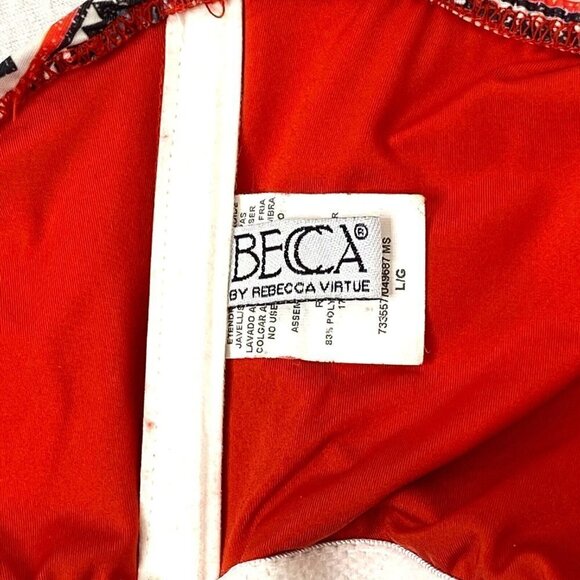 BECCA Tankini Top Womens size Large Bra Shelf Padding Southwest Design Blue Red - Picture 10 of 11